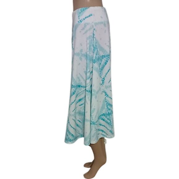 Jane Ashley‎ Midi Skirt Sz M Bohemian Stretch Fit Flare Pull On Beachy Coastal - Picture 6 of 16